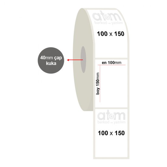 100mm x 150mm PP Opak Etiket (Sticker)