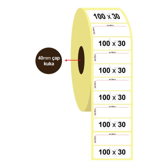 100mm x 30mm Lamine Termal Etiket (Sticker)