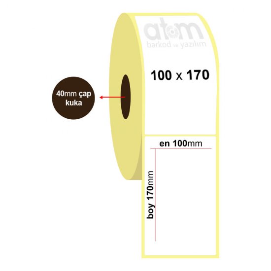 100mm x 170mm Kuşe Etiket (Sticker)