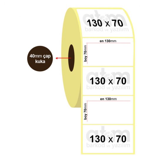 130mm x 70mm Kuşe Etiket (Sticker)