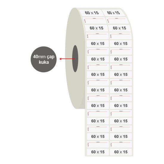 60mm x 15mm 2'li PP Opak Etiket (Sticker)