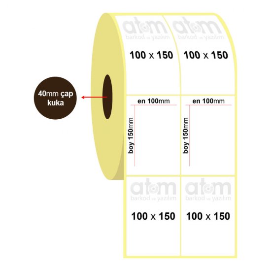100mm x 150mm 2'li Kuşe Etiket (Sticker)