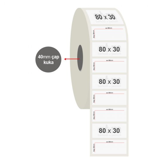 80mm x 30mm PP Şeffaf Etiket (Sticker)