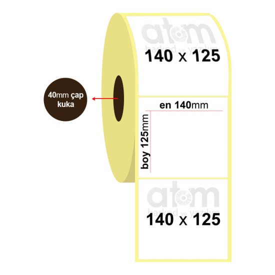 140mm x 125mm Kuşe Etiket (Sticker)