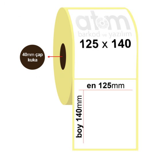 125mm x 140mm Termal Etiket (Sticker)