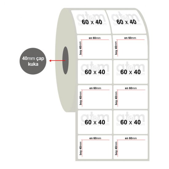 60mm x 40mm 2'li Silvermat Etiket (Sticker)