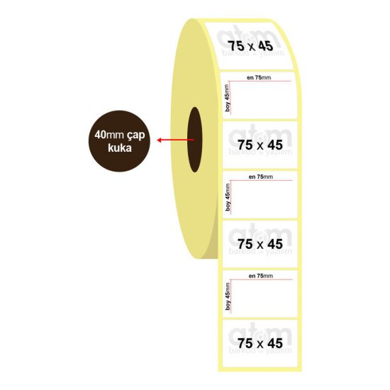 75mm x 45mm Vellum Etiket (Sticker)