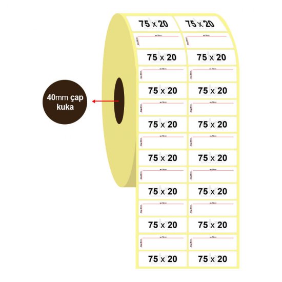 75mm x 20mm 2'li Vellum Etiket (Sticker)