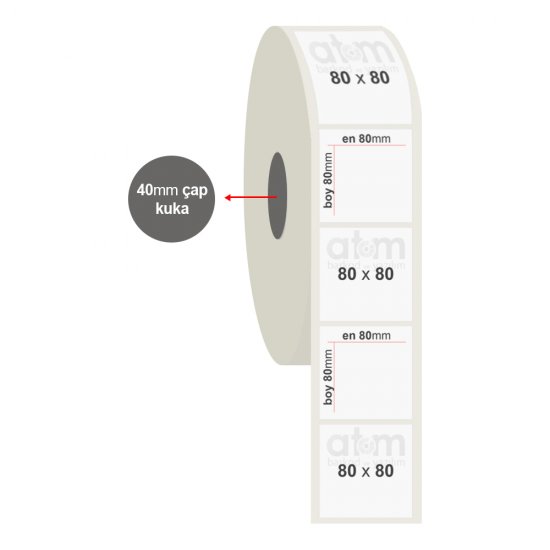 80mm x 80mm PP Şeffaf Etiket (Sticker)