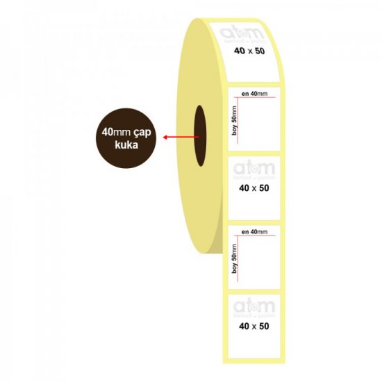 40mm x 50mm Termal Etiket (Sticker)