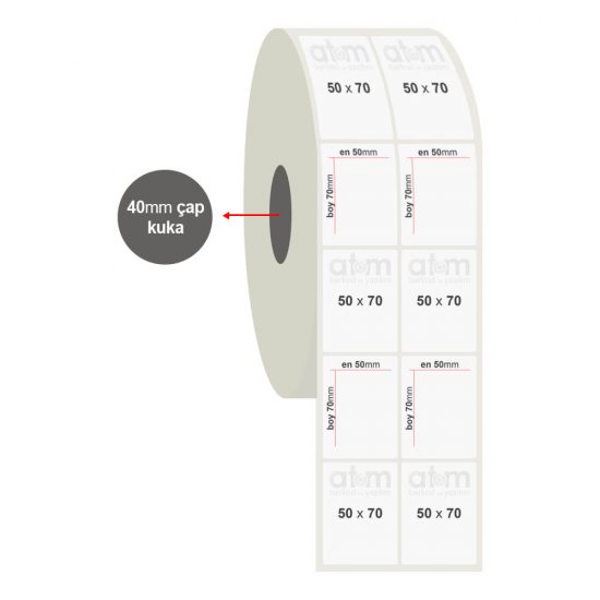 50mm x 70mm 2'li PP Şeffaf Etiket (Sticker)