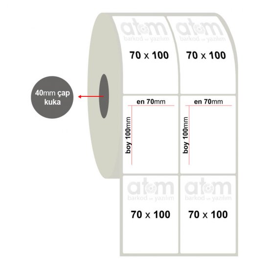 70mm x 100mm 2'li Silvermat Etiket (Sticker)