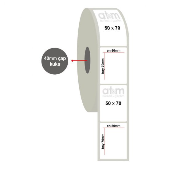 50mm x 70mm Silvermat Etiket (Sticker)
