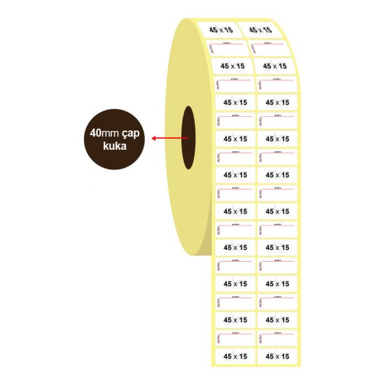 45mm x 15mm 2'li Kuşe Etiket (Sticker)