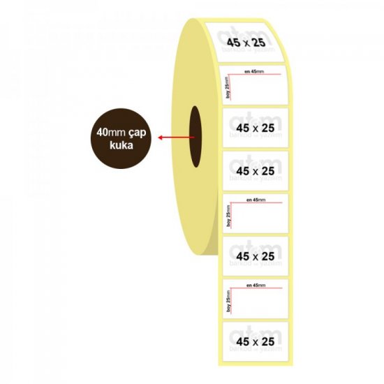 45mm x 25mm Silvermat Etiket (Sticker)