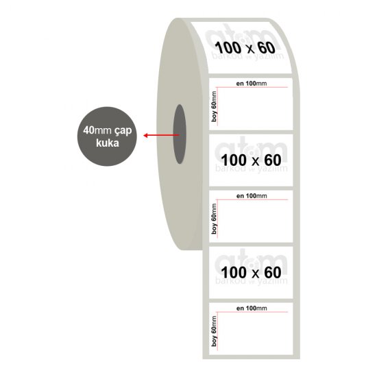 100mm x 60mm Silvermat Etiket (Sticker)