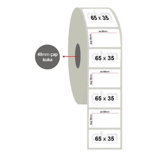 65mm x 35mm Silvermat Etiket (Sticker)