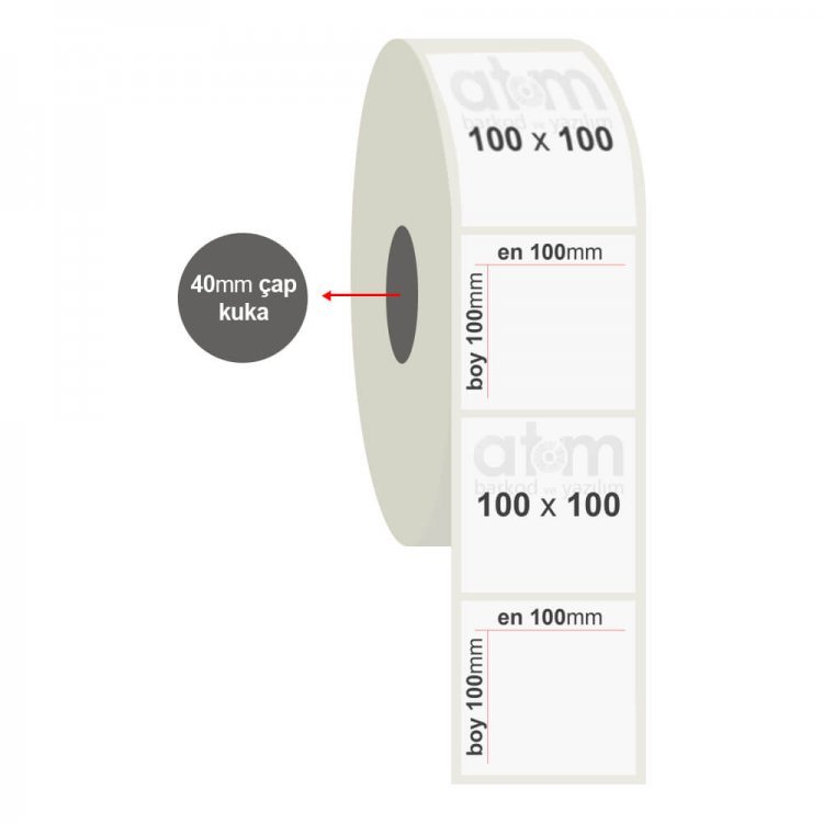 100mm x 100mm Lamine Termal Etiket (Deepfreeze (Soğuğa Dayanıklı Yapışkanlı Tutkal))