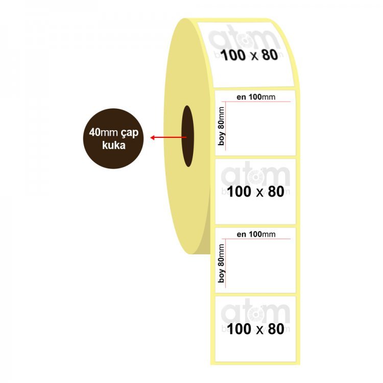 100mm x 80mm Termal Etiket (Deepfreeze (Soğuğa Dayanıklı Yapışkanlı Tutkal))
